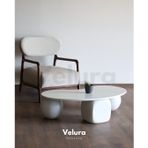 Velura Küre Ahşap Orta Sehpa - Zar & Beyaz
