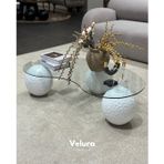 Velura Küre Desenli Orta Sehpa - Beyaz