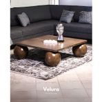 Velura Küre Orta Sehpa - Amerikan Ceviz Top - Kare - Ceviz Mdf