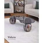 Velura Küre Orta Sehpa - Dune - Fasulye - Füme Cam