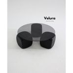 Velura Küre Orta Sehpa - Siyah Zar - Yuvarlak - Füme Cam