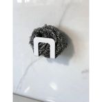 Velux Home Ömür Boyu Paslanmaz 1 Adet Çok Amaçlı Bulaşık Süngeri Teli ve Lif Tutucu Banyo Mutfak Organizer - Beyaz