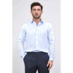 Velvarde Slim Fit Non-Iron Mavi Gömlek
