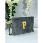 Velvet Dream Midi Portföy Çanta - 22cm x 34cm x 5cm - Gri