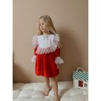 Velvet Kırmızı Kadife Elbise - 5 Yaş