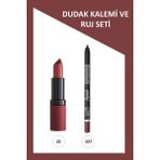 Velvet Matte No:22 Ruj & Emily NO:227 Dudak Kalemi Seti - çok renkli