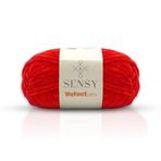 Velvet Slim El Örgü Kazak Ipi Bebek Battaniye Kadife Amigurumi İp (Kırmızı)