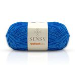 Velvet Slim El Örgü Kazak Ipi Bebek Battaniye Kadife Amigurumi İp (Saks Mavisi)