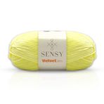 Velvet Slim El Örgü Kazak Ipi Bebek Battaniye Kadife Amigurumi İp (Sarı)