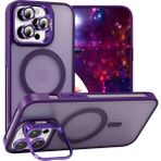 Velvoria iPhone 14 Pro Max 6.7'' Cyrenn Magsafe Kılıf + Lens Koruyucu Derin Mor