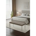 Vena 105X40 Bench - Babyface Kumaş Çımalı Döşeme Puf Bench - Cappuccino
