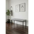 Vena 105X40 Bench - Babyface Kumaş Çımalı Döşeme Puf Bench - Gri