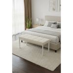 Vena 105X40 Bench - Babyface Kumaş Çımalı Döşeme Puf Bench - Krem