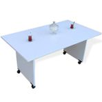 Vena 120x70x60 cm Beyaz Tekerlekli Sehpa