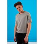 Vena Erkek Danny Gri Sıfır Yaka Pamuklu Basıc T-Shirt - 2XL