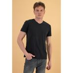 VENA Erkek Nick Siyah V Yaka Slim Fit Basic Tişört