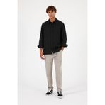 VENA Erkek Nicolas Regular Fit Gömlek %100 Keten - Siyah