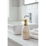 Vena Gold Lüks Porselen Sıvı Sabunluk - Altın Çizgili Modern Banyo Ve Mutfak Aksesuarı