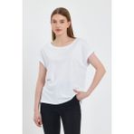 Vena Kadın Cindy Beyaz Bisiklet Yaka Regular Fit Basic Modal Tişört (Lyocell) - XL