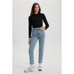 VENA Kadın Maria Vintage Med Blue Slim Mom Jean Pantolon - Vintage Med Blue