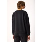 VENA Kadın Rhona Bisiklet Yaka Regular Fit 3 İplik Sweatshirt %100 Pamuk - Siyah