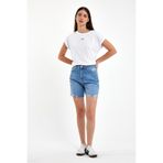 VENA Kadın Sementa Bermuda Sky Blue Jean Şort %100 Pamuk - Sky Blue