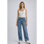VENA Kadın Wanda Ekstra Yüksek Bel Dark Blue Wide Leg Jean Pantolon %100 Pamuk - Dark Blue