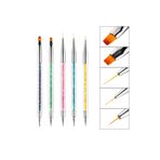 Venalisa Tırnak Desen Fırçası + Dot Kalemi 5li Kalıcı Oje, Jel Fırça Seti Protez Tırnak Nail Art Fırça Seti