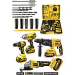 Venandin Assur ASR1192 Profesyonel Akülü Kömürsüz 4 Lü Matkap Seti 21V 3AH - 800NM Somun Sökme, 26MM Kırıcı Delici, 13MM Darbeli Vidalama, 125MM Avuç Taşlama (Sarı)