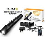 Venandin Farissu Q-Max PS2900 3000 Lümen Şarjlı El Feneri Tüfek Aparatlı Zoomlu Profesyonel Avcı Feneri - Siyah