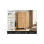 Venatto Focus 3 Kapılı, 2 Çekmeceli Gardırop/Dolap Meşe(%100Mdf) Meşe