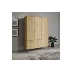 VENATTO Focus 3 Kapılı, 2 Çekmeceli Gardırop/dolap Meşe(%100MDF)