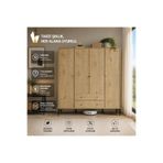 VENATTO Focus 4 Kapılı Dolap Meşe (%100MDF) - 4 Kapılı, 2 Çekmeceli, Ayaklı Gardırop