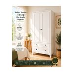 VENATTO madrid 2 kapılı,2 çekmeceli,raflı dolap/gardırop(%100mdf)