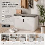 Venatto Pianno Dekoratif AYAKKABILIK(%100MDF9 - Beyaz - Gri