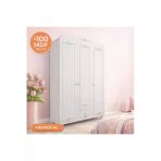 Venatto Romantic 3 Kapılı, 2 Çekmeceli, Avangart Dolap/Gardırop(%100Mdf) Soft Lake Beyaz