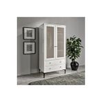 Venatto TRİO 2 KAPILI DOLAP BEYAZ (%100MDF) - 2 KAPILI, 2 ÇEKMECELİ, HASIR KAPAKLI, AYAKLI GARDIROP
