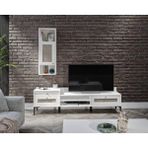 Venatto Trio White Hasırlı Tv Ünitesi - Beyaz