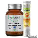Venatura Ultra Omega-3 60 Kapsül + Nature's Supreme Vitamin C Zinc 20 Efervesan Tablet