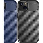 Vendas iPhone 14 Plus Uyumlu Karbon Fiber Tasarımlı Kamera Çıkıntılı Darbe Dirençli Kılıf