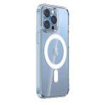 Vendas iPhone 14 Pro Embos Serisi Magsafe Şarj Özellikli Şeffaf Sert PC Cep Telefonu Kılıfı