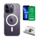 Vendas iPhone 14 Pro Magsafe Şarj Destekli Darbe Dirençli Fit Hard Silikon Kamera Lens ve Seramik Nano Cep Telefonu Kılıfı