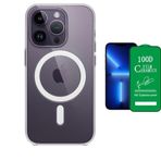 Vendas iPhone 14 Pro Magsafe Şarj Destekli Darbe Dirençli Fit Hard Silikon Seramik Nano Cep Telefonu Kılıfı