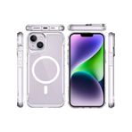Vendas iPhone 15 Plus Uyumlu Door Serisi Magsafe Destekli Darbe Direçli Elektroplated Şeffaf T-Max Kılıf