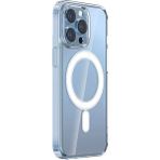Vendas iPhone 15 Pro Embos Serisi Magsafe Şarj Özellikli Şeffaf Sert PC Cep Telefonu Kılıfı