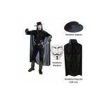 Vendetta Kostüm Seti – Şapka Maske Pelerin (120 Cm) mepaSM-SM-SMRG095E102-P