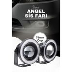 Vendortuning 76 Mm Uyumlu Angel Beyaz Led Lamba Mercek Gündüz Sis Farı