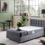 Venedik Baza Başlık Letto Yatak Seti, Gri, 90X200