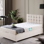 Venedik Baza Başlık Letto Yatak Seti, Krem, 100X200