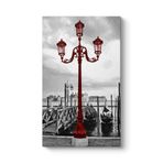 Venedik Kırmızı Sokak Lambası Tablosu 40 x 70